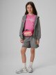 mini: Dziewczęca bluza rozpinana z kapturem 4F 4FJRSS26TSWSF2971 - szara (2)