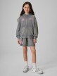 mini: Dziewczęca bluza rozpinana z kapturem 4F 4FJRSS26TSWSF2971 - szara (6)