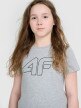 Dziewczęca koszulka oversize z nadrukiem 4F 4FJWMM00TTSHF2333 - szara