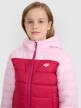 4F JUNIOR Dziewczęca kurtka puchowa pikowana 4F 4FJRAW25TDJAF0771  różowa Różowy
