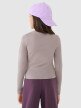 Longsleeve slim gładki dziewczęcy - beżowy
