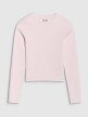 4F JUNIOR Longsleeve slim gładki dziewczęcy  beżowy Beżowy