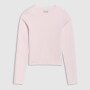 Longsleeve slim gładki dziewczęcy - beżowy