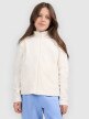  4F JUNIOR Dziewczęcy polar rozpinany 4F 4FJRSS26TFLEF507  biały Biały