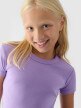 Dziewczęcy t-shirt basic 4F 4FJRSS24TTSHF2053 - fioletowy