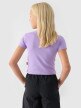 Dziewczęcy t-shirt basic 4F 4FJRSS24TTSHF2053 - fioletowy