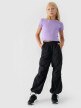 Dziewczęcy t-shirt basic 4F 4FJRSS24TTSHF2053 - fioletowy