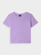 Dziewczęcy t-shirt basic 4F 4FJRSS24TTSHF2053 - fioletowy