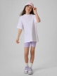mini: Dziewczęcy t-shirt bez nadruku 4F 4FJRSS26TTSHF3984 - biały (2)