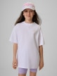 Obrazek dla: 4F JUNIOR Dziewczęcy tshirt bez nadruku 4F 4FJRSS26TTSHF3984  biały Biały