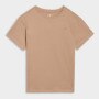 Dziewczęcy t-shirt oversize 4F 4FJWSS25TTSHF2326 - beżowy 