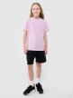 Dziewczęcy t-shirt oversize 4F 4FJWSS25TTSHF2326 - różowy