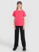 Dziewczęcy t-shirt oversize 4F 4FJWSS25TTSHF2326 - różowy