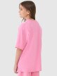 Dziewczęcy t-shirt oversize z nadrukiem 4F 4FJASAW24TTSHF2592 - różowy