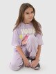 Dziewczęcy t-shirt oversize z nadrukiem 4F 4FJASAW24TTSHF2592 - różowy