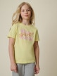 mini: Dziewczęcy t-shirt z nadrukiem 4F 4FJRSS26TTSHF3677 - żółty (4)