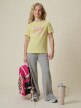 mini: Dziewczęcy t-shirt z nadrukiem 4F 4FJRSS26TTSHF3677 - żółty (2)