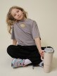 mini: Dziewczęcy t-shirt z nadrukiem 4F 4FJRSS26TTSHF3680 - beżowy (1)