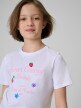 mini: Dziewczęcy t-shirt z nadrukiem 4F 4FJRSS26TTSHF3824 - biały (3)