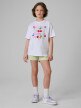 mini: Dziewczęcy t-shirt z nadrukiem 4F 4FJRSS26TTSHF3828 - biały (4)