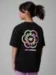 mini: Dziewczęcy t-shirt z nadrukiem 4F 4FJRSS26TTSHF4137 - czarny (6)