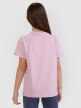 Dziewczęcy t-shirt z nadrukiem 4F 4FJWSS25TTSHF1854 - różowy