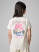 mini: Dziewczęcy t-shirt z nadrukiem 4F 4FJWSS26TTSHF2886 - biały (6)