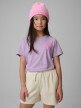 mini: Dziewczęcy t-shirt z nadrukiem 4F 4FJWSS26TTSHF2939 - fioletowy (1)