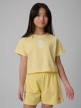  4F JUNIOR Dziewczęcy tshirt z nadrukiem 4F 4FJWSS26TTSHF2941  żółty żółty