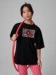  4F JUNIOR Dziewczęcy tshirt z nadrukiem 4F 4FJWSS26TTSHF3302  czarny Czarny