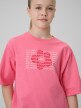 mini: Dziewczęcy t-shirt z nadrukiem 4F 4FJWSS26TTSHF3302 - różowy (4)