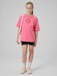 mini: Dziewczęcy t-shirt z nadrukiem 4F 4FJWSS26TTSHF3302 - różowy (2)