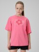 mini: Dziewczęcy t-shirt z nadrukiem 4F 4FJWSS26TTSHF3302 - różowy (1)