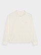 Dziewczęcy longsleeve z kołnierzykiem 4F  4FJRAW24TLONF438 - biały