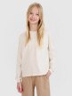 4F JUNIOR Dziewczęcy longsleeve gładki 4F 4FJWSS25TLONF377  beżowy Beżowy