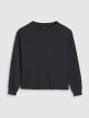 Dziewczęcy longsleeve gładki 4F 4FJWSS25TLONF377 - czarny