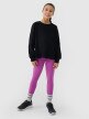 Dziewczęcy longsleeve gładki 4F 4FJWSS25TLONF377 - czarny