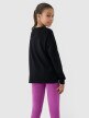 Dziewczęcy longsleeve gładki 4F 4FJWSS25TLONF377 - czarny