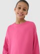 Dziewczęcy longsleeve gładki 4F 4FJWSS25TLONF377 - różowy