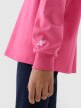 Dziewczęcy longsleeve gładki 4F 4FJWSS25TLONF377 - różowy