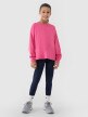 Dziewczęcy longsleeve gładki 4F 4FJWSS25TLONF377 - różowy