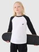 4F JUNIOR Chłopięcy longsleeve regular gładki 4F 4FJWSS25TLONM420  biały Biały