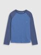 Chłopięcy longsleeve regular gładki 4F 4FJWSS25TLONM420 - niebieski