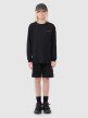 Chłopięcy longsleeve regular z nadrukiem 4F 4FJWSS25TLONM421 - czarny