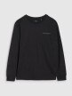 Chłopięcy longsleeve regular z nadrukiem 4F 4FJWSS25TLONM421 - czarny