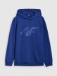 Męska bluza dresowa nierozpinana z kapturem 4F 4FWMM00TSWSM1766 - granatowa
