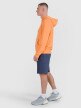 Męska bluza dresowa nierozpinana z kapturem 4F 4FWSS25TSWSM1585 - pomarańczowa