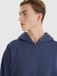 Męska bluza dresowa rozpinana z kapturem 4F 4FWSS25TSWSM1584 - granatowa