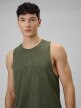 mini: Męska koszulka treningowa bez rękawów 4F 4FWSS26TFSLM0877 - khaki (4)