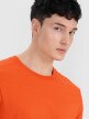Męski longsleeve basic 4F 4FRSS25TLONM518 - pomarańczowy